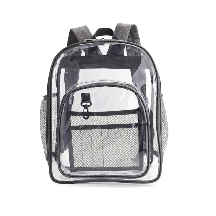 PVC Transparent Waterproof Backpack Student School Bag, Large Purple, Large Light Grey, Large Black, Small Pink, Small Black, Small Gray, Candy Color Black