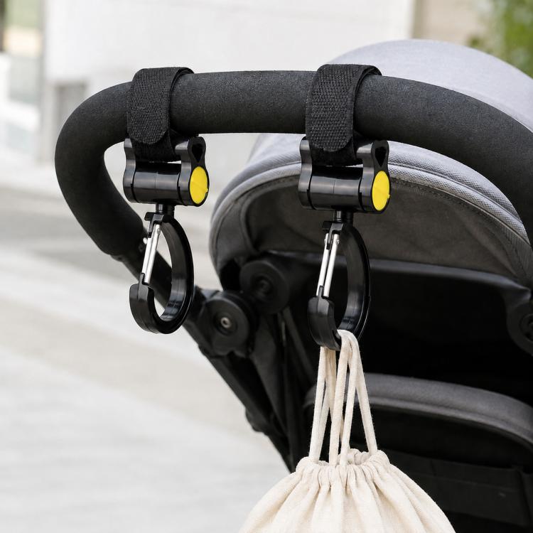 2pcs Universal Baby Stroller Hooks Accessories 360 Degree Sticky Hooks, Sticky Hooks(Pink), Sticky Hooks(Yellow), Sticky Hooks(Black)