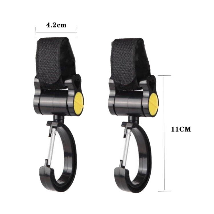 2pcs Universal Baby Stroller Hooks Accessories 360 Degree Sticky Hooks, Sticky Hooks(Pink), Sticky Hooks(Yellow), Sticky Hooks(Black)