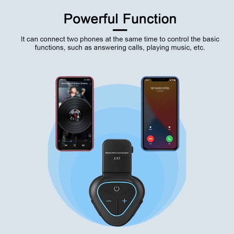 LX1 Motorcycle Half Helmet Waterproof Wireless 5.3 Bluetooth Headset, English