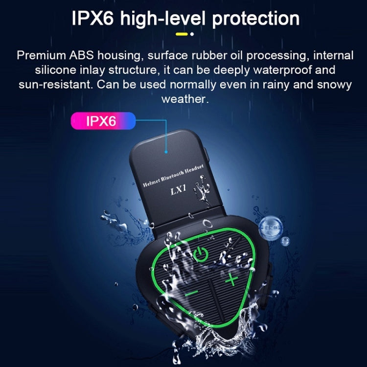 LX1 Motorcycle Half Helmet Waterproof Wireless 5.3 Bluetooth Headset, English