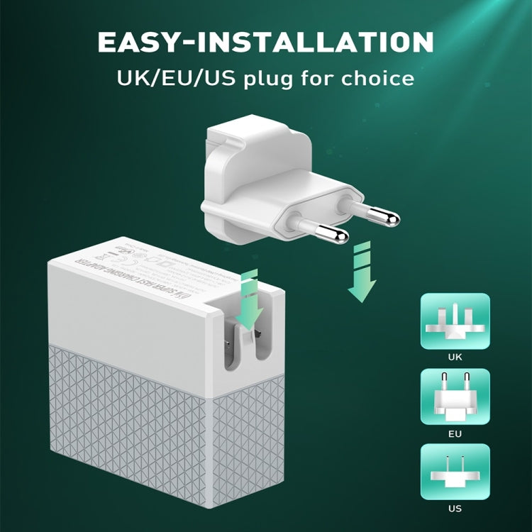 LDNIO A2620C 65W Universal Phone Tablet Charger Type-C/USB-C Port Fast Charger, 65W US Plug, 65W EU Plug, 65W UK Plug