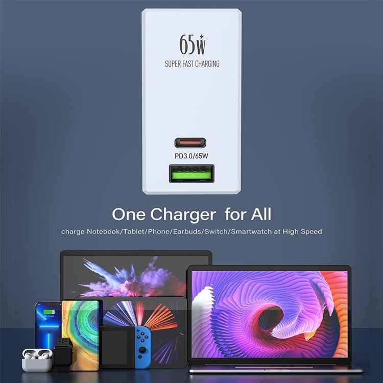 LDNIO A2620C 65W Universal Phone Tablet Charger Type-C/USB-C Port Fast Charger, 65W US Plug, 65W EU Plug, 65W UK Plug