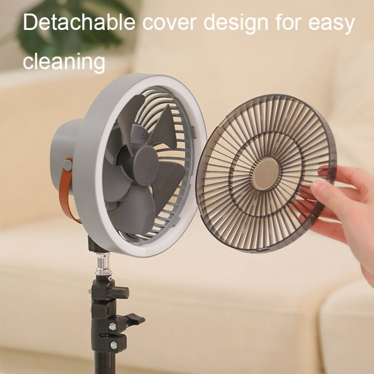 ZK-01 7 Inch Outdoor Camping LED Light Tripod Fan Portable Multifunctional Power Bank Hanging Fan