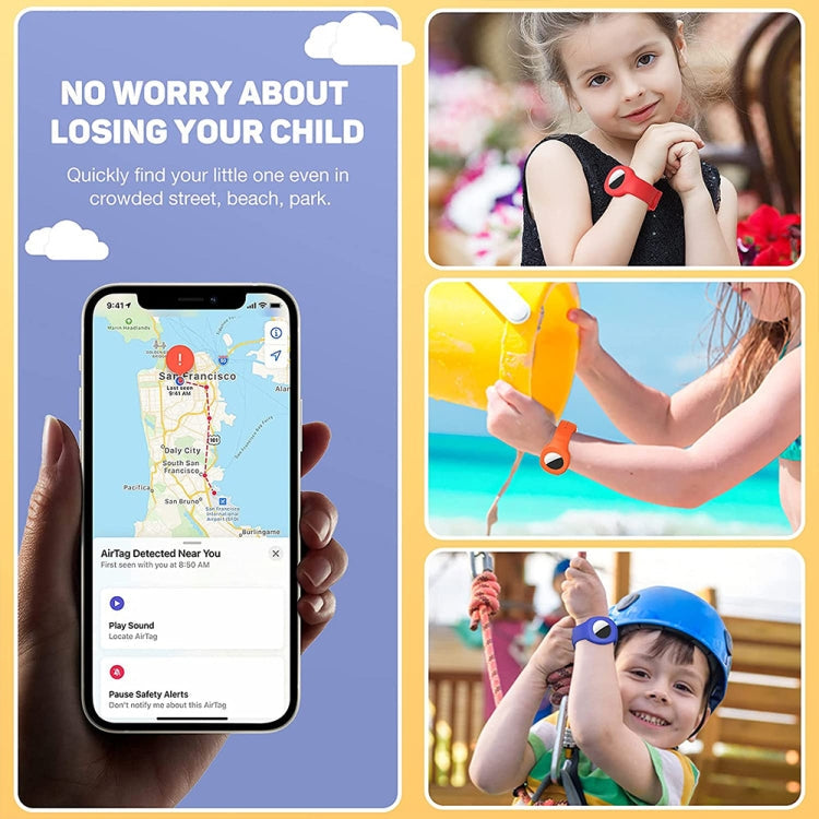 For AirTag 2nd Gen / AirTag 1st Gen Silicone Children Watch Band Protective Case