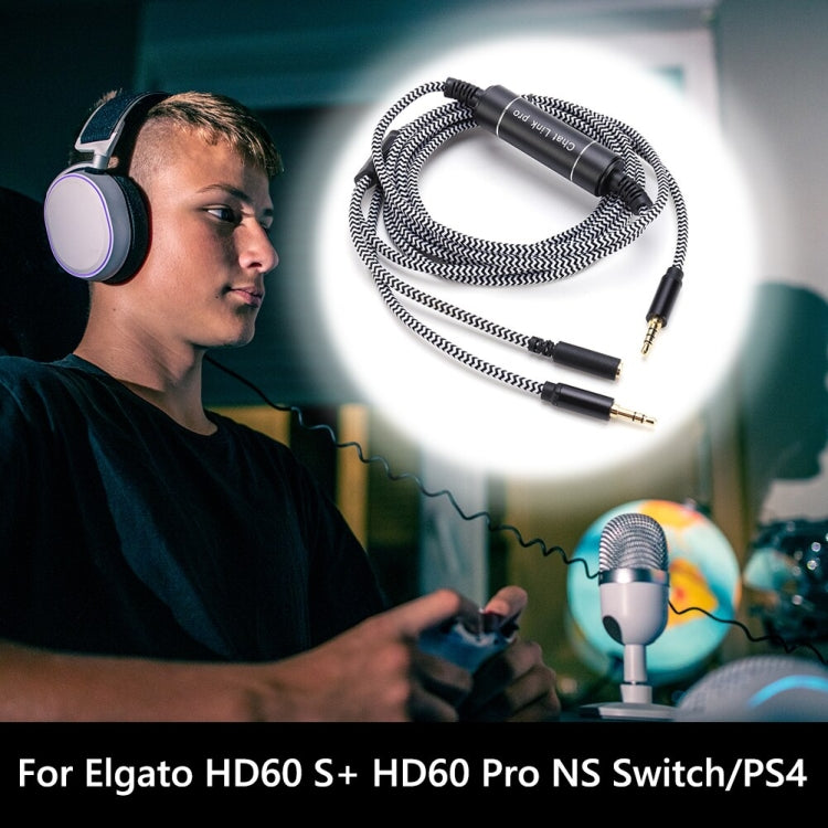 For HD60 S+ Chat Link Pro Mobile Game Projection Cable Voice Party Live Recording Audio Cable, ZS0248 Black