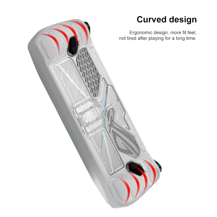 For ASUS Rog Ally Game Console PC+TPU Protective Case Cover With Bracket, PC+TPU  Black+Transparent