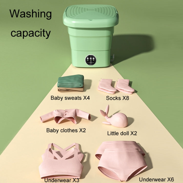 Mini Portable Folding Household Washing Machine Underwear Washer, Fruit Green, Lake Blue, Fruit Green + Blue Light Antibacterial