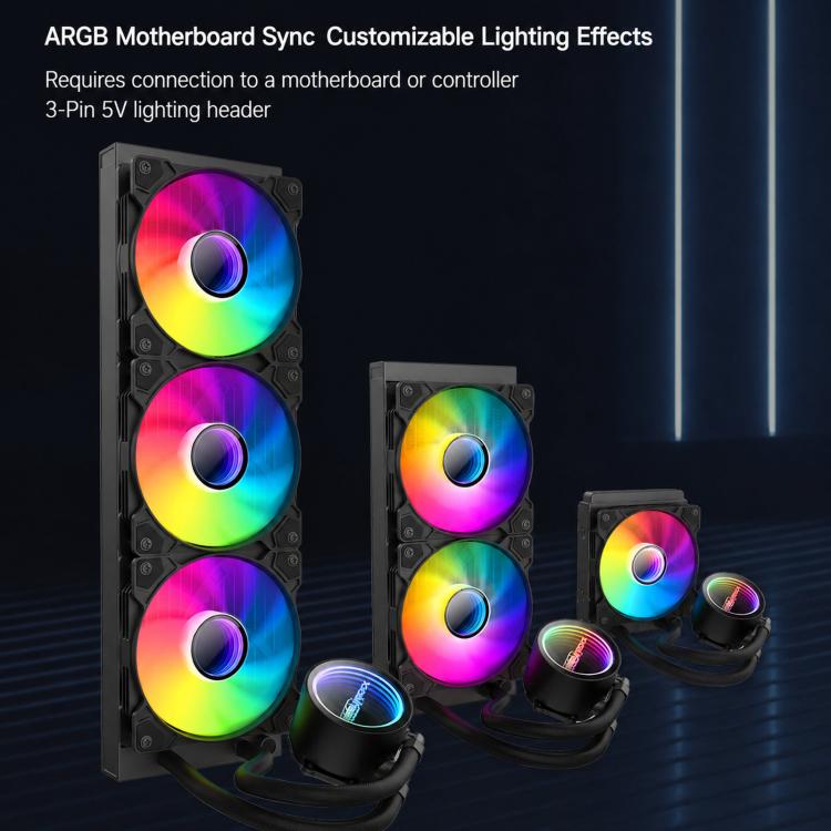 EVESKY  Water Cooler Cpu Fan RGB Fan Liquid Heatsink Integrated Radiator, 120mm Colorful, 120mm RGB, 240mm, 360mm