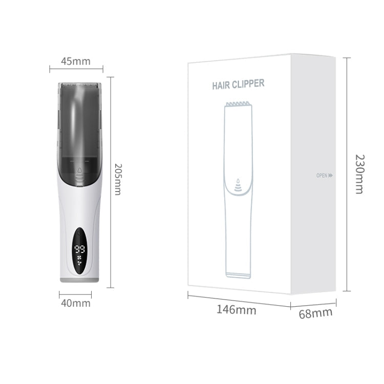 Electric Waterproof Hairdresser Children Low Noise Rechargeable Push Clipper, Suction Upgrade Version White