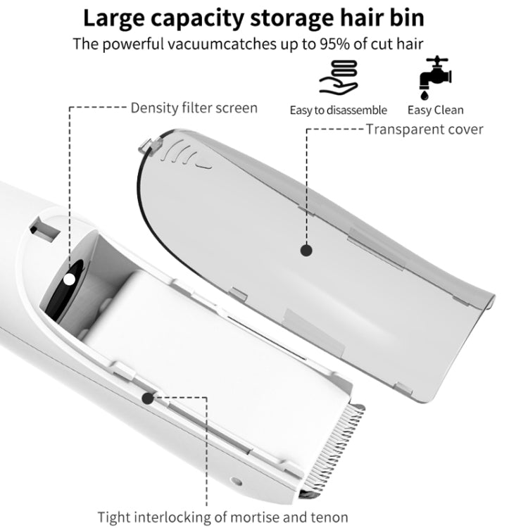 Electric Waterproof Hairdresser Children Low Noise Rechargeable Push Clipper, Suction Upgrade Version White