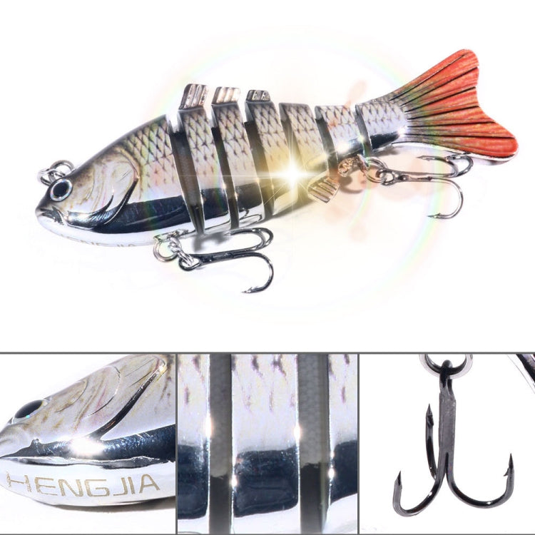HENGJIA 10cm 24g Bionic Multi-Section Fish Bait Plastic Electroplating Fake Bait, JM060 (5), JM060 (6), JM060 (1), JM060 (2), JM060 (3), JM060 (4)