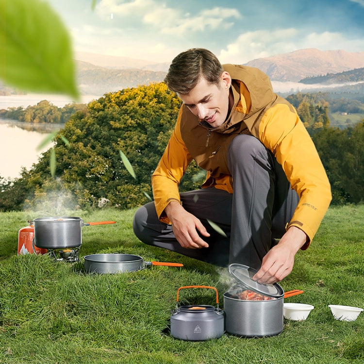 Hewolf HW-K1779 4-5 People Outdoor Aluminum Stove Portable Storage Camping Set, HW-K1779