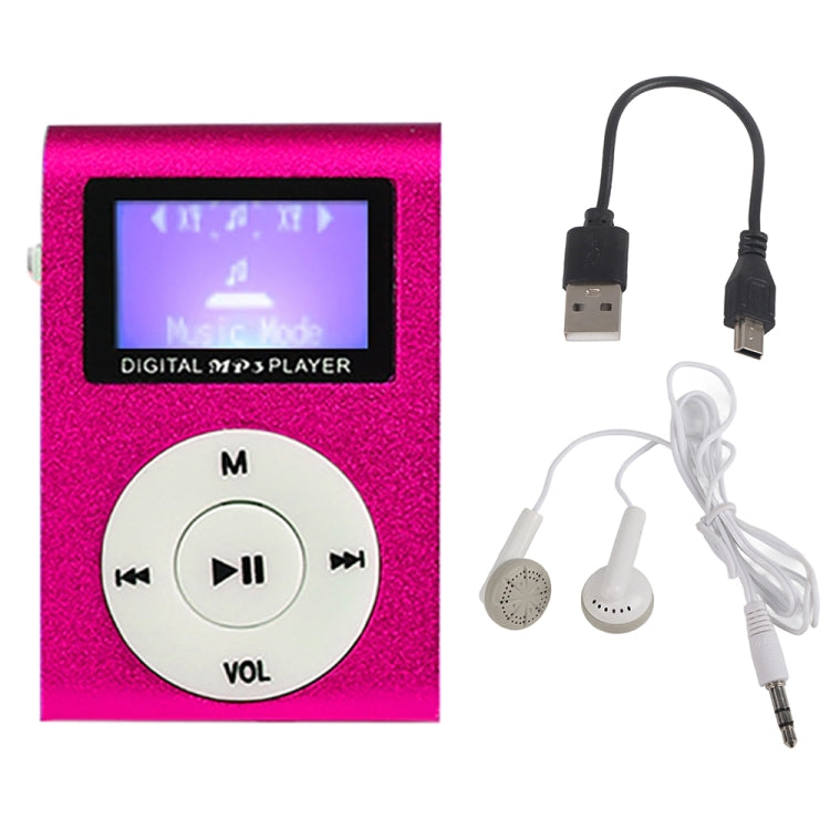 Mini Lavalier Metal MP3 Music Player with Screen, Without Memory Card
