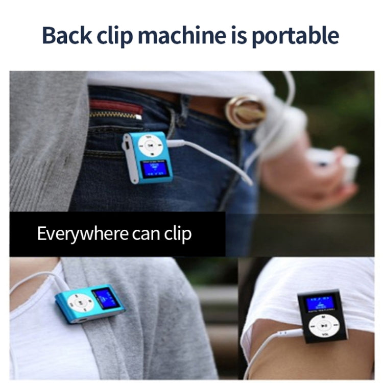 Mini Lavalier Metal MP3 Music Player with Screen, Without Memory Card