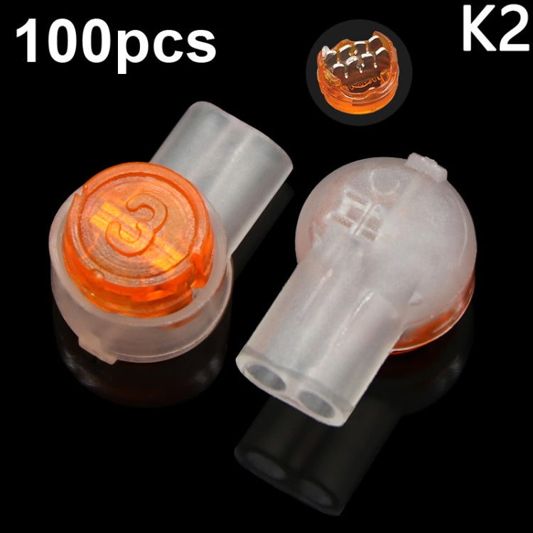 100pcs /Pack Network Cable Telephone Line Connector Moisture-Proof Waterproof Wiring Terminals, K1, K2, K3