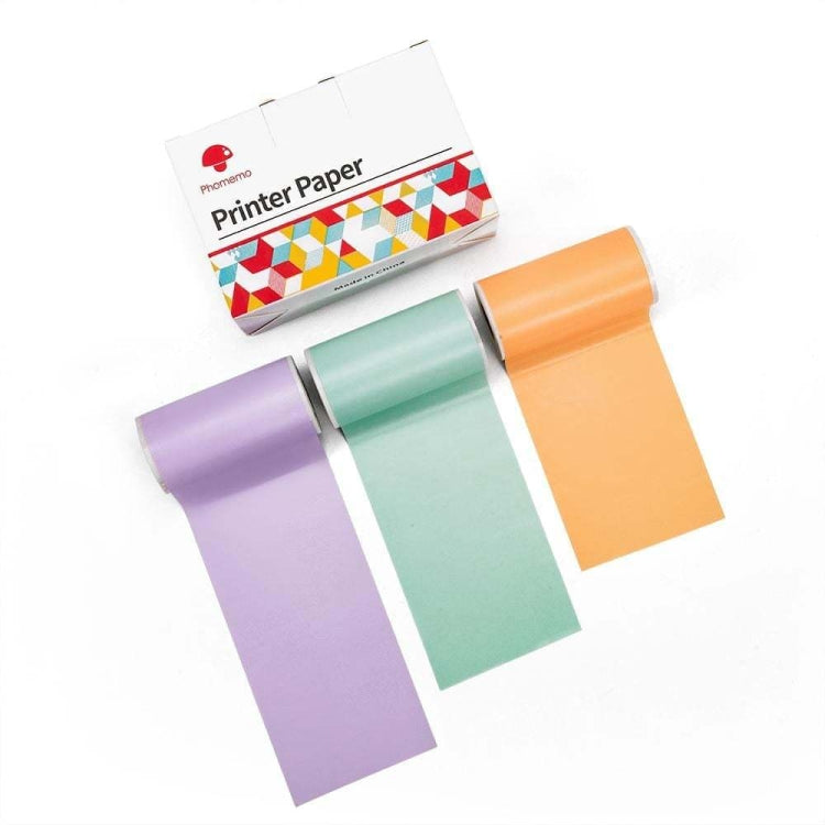 For Phomemo T02 3rolls Bluetooth Printer Thermal Paper Label Paper, 53mmx6.5m 10 Years Black on White No Adhesive, 50mmx3.5m 2 Years Black on White Sticker, 50mmx3.5m 10 Years Black on White Sticker, 50mmx3m 5 Years Blue on White Sticker               ...