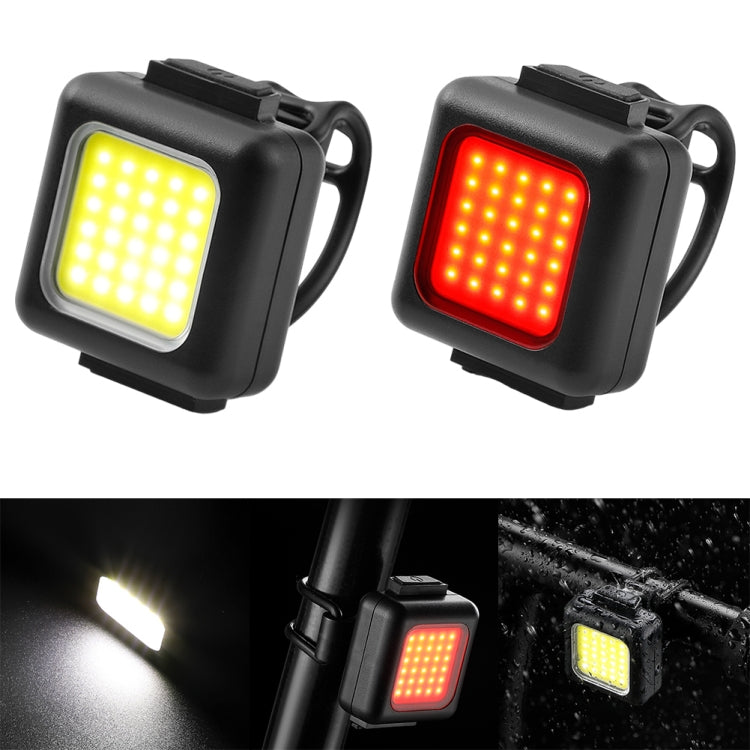 COB Lamp Beads Mini Mountain Bike Light USB Rechargeable Cycling Waterproof MTB Road Bike Lamp, White Headlight, Red Taillight, White Headlight+Red Taillight