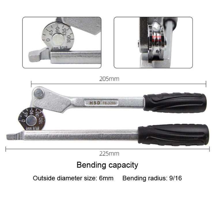 Manual Stainless Steel Pipe Iron Tube Bender Air Conditioner Copper Pipe Aluminum Pipe Bender, HSD TB-3206 6mm Diameter, HSD TB-3208 8mm Diameter, HSD TB-3210 10mm Diameter, HSD TB-3212 12mm Diameter