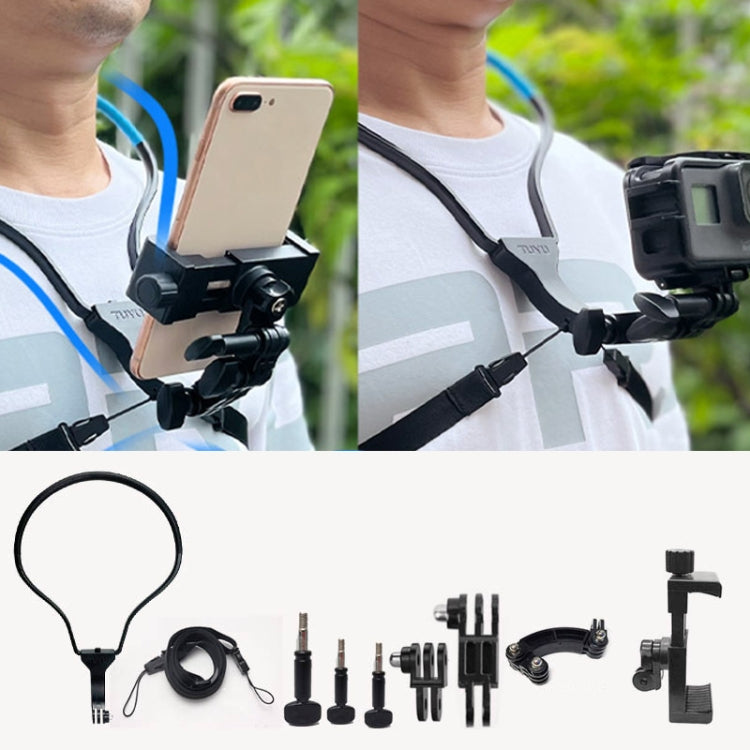TUYU Camera Neck Holder Mobile Phone Chest Strap Mount  For Video Shooting//POV, Standard (Black), Standard (Blue), With Phone Clip (Black), With Phone Clip (Blue), Vertical Shooting (Black), Vertical Shooting (Blue), Vertical +Phone Clip (Black)      ...