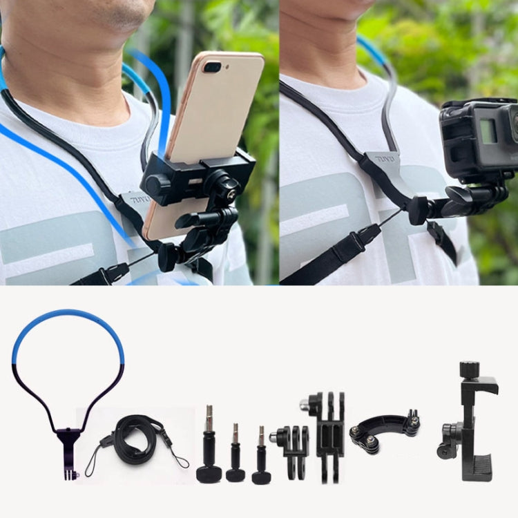 TUYU Camera Neck Holder Mobile Phone Chest Strap Mount  For Video Shooting//POV, Standard (Black), Standard (Blue), With Phone Clip (Black), With Phone Clip (Blue), Vertical Shooting (Black), Vertical Shooting (Blue), Vertical +Phone Clip (Black)      ...