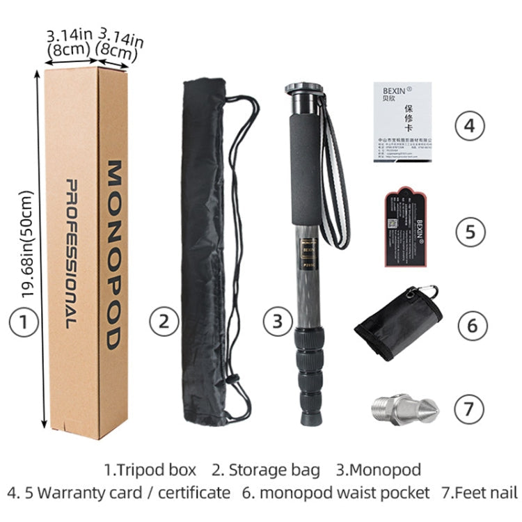Carbon Fiber DSLR Camera Monopod Mountaineering Stick Photography Selfie Holder, P285C