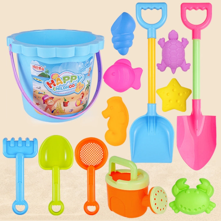 13pcs/Set Children Beach Toys Set Large Sand Shovel Bucket Sand Digging Tools Hourglass, Blue Round Castle, Pink Round Castle, Green Round Castle, Blue Lace Barrel, Pink Lace Barrel, Purple Lace Barrel, Blue Square Castle, Pink Square Castle           ...