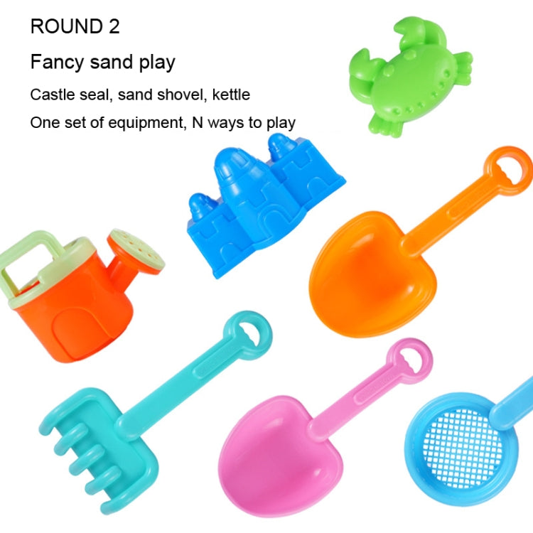 13pcs/Set Children Beach Toys Set Large Sand Shovel Bucket Sand Digging Tools Hourglass, Blue Round Castle, Pink Round Castle, Green Round Castle, Blue Lace Barrel, Pink Lace Barrel, Purple Lace Barrel, Blue Square Castle, Pink Square Castle           ...