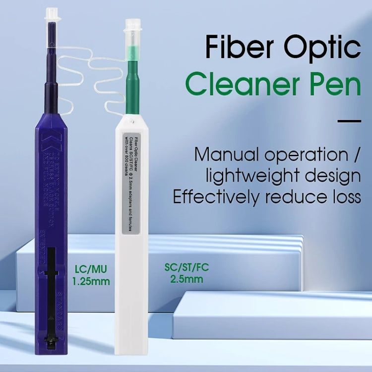 2pcs /Set Fiber Optic Cleaning Pen Endface Cleaner Fiber Optic Cleaning Tool for 1.25mm LC/Mu and 2.5mm SC/ST/FC, SC+LC