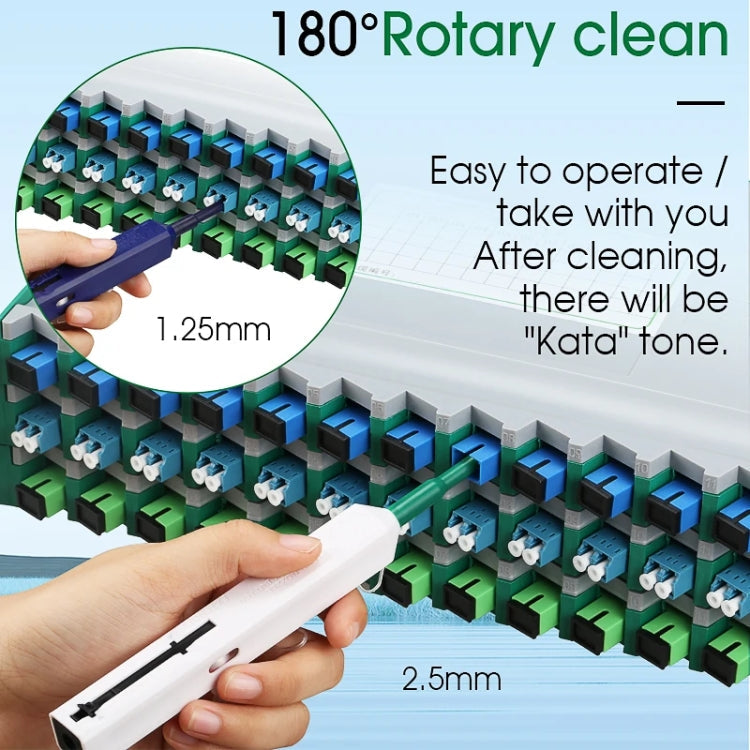 2pcs /Set Fiber Optic Cleaning Pen Endface Cleaner Fiber Optic Cleaning Tool for 1.25mm LC/Mu and 2.5mm SC/ST/FC, SC+LC