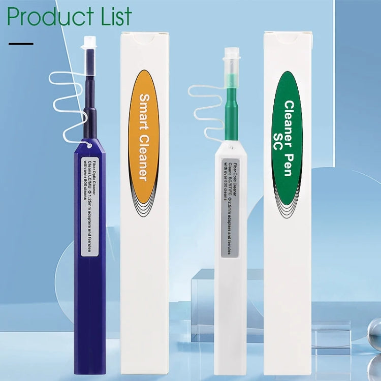 2pcs /Set Fiber Optic Cleaning Pen Endface Cleaner Fiber Optic Cleaning Tool for 1.25mm LC/Mu and 2.5mm SC/ST/FC, SC+LC