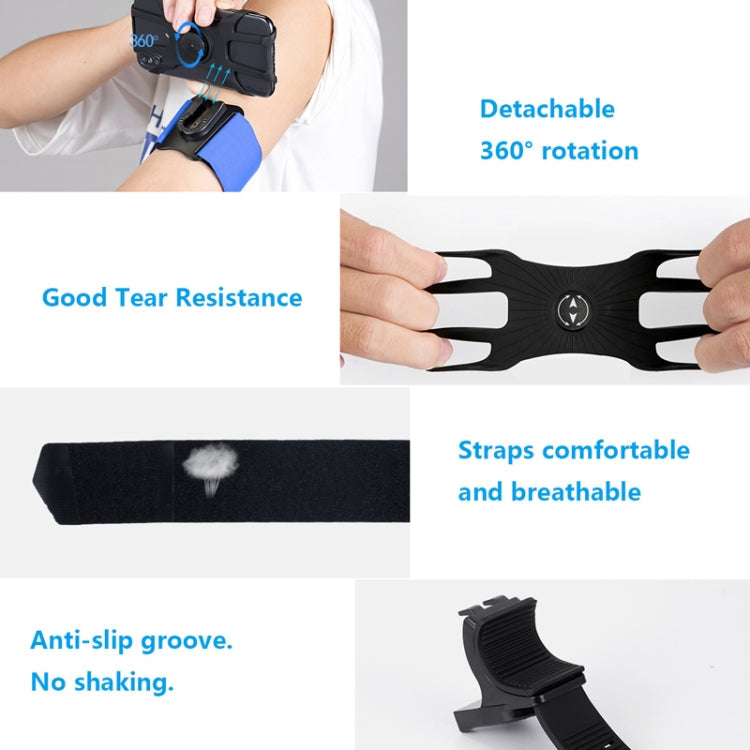 3 In 1 Four Jaws Detachable Swivel Arm Wrist Strap Bicycle Holder For 4.5-6.5 inch Phones, 3 In 1 (Blue)