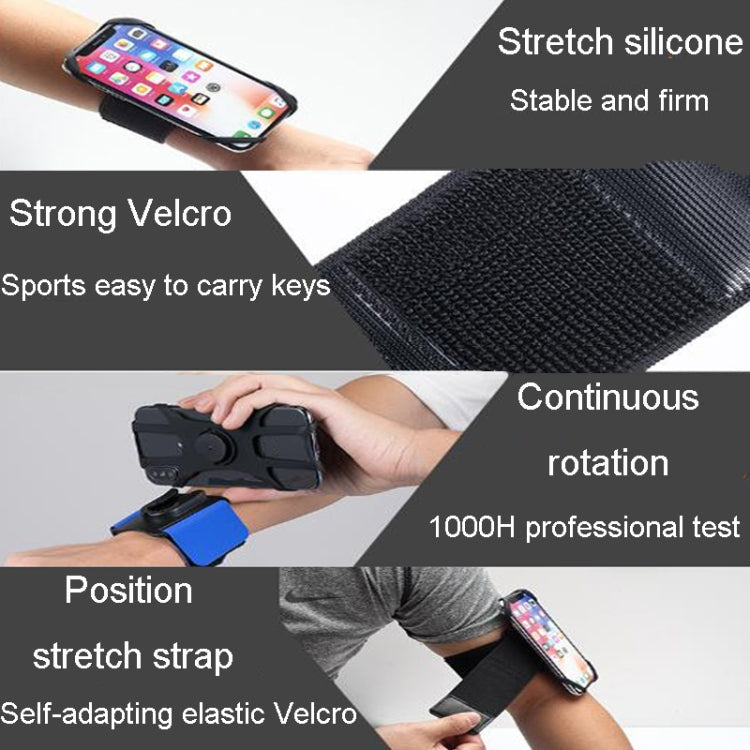 3 In 1 Four Jaws Detachable Swivel Arm Wrist Strap Bicycle Holder For 4.5-6.5 inch Phones, 3 In 1 (Blue)