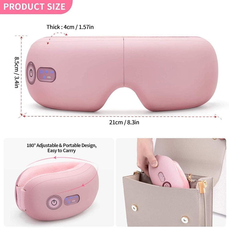 Bluetooth Rechargeable Eye Massager With Heat, Air Pressure And Vibration Massage