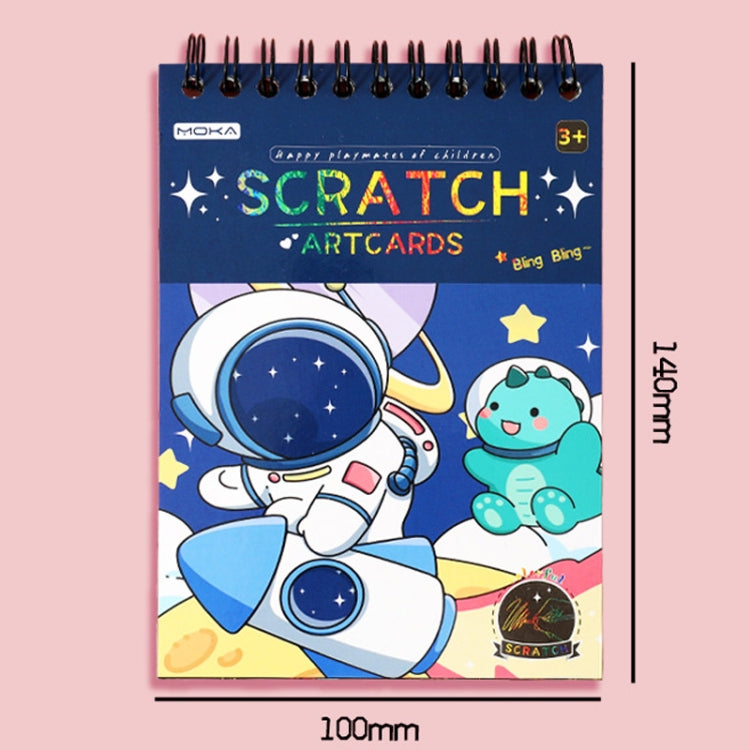 Hand Painted Scratch Paper Colorful Coil Scratchbook With Pen, Haruita Huahua, Peach Juice, Millet