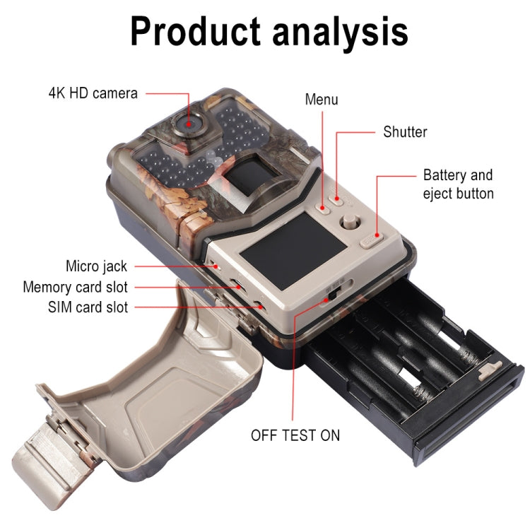 36MP 4K 4G Hunting Camera With APP Remote Mobile Phone Control To View Photos / Video At Any Time, HC-900Pro