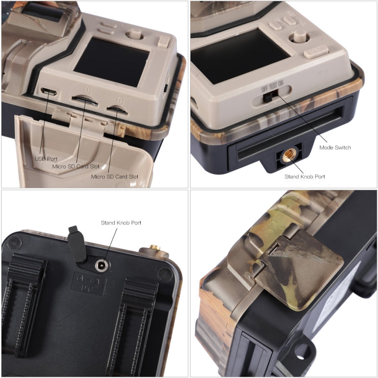 20MP 2K Wildlife Hunting Trail Camera Photo Traps Night Vision 4G SMS MMS SMTP Cellular Surveillance Camera, HC-900LTE