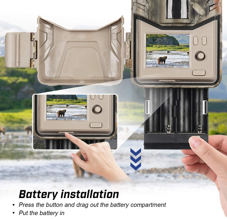 20MP 2K Wildlife Hunting Trail Camera Photo Traps Night Vision 4G SMS MMS SMTP Cellular Surveillance Camera, HC-900LTE