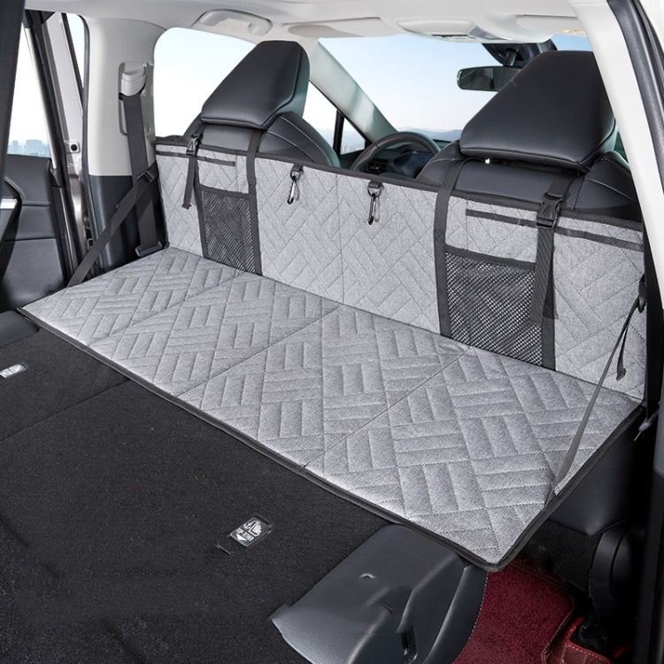 Car Camping Bed Folding Board SUV Rear Row Extension Board For Tesla, Gray, Gray Embossed, Black Embossed