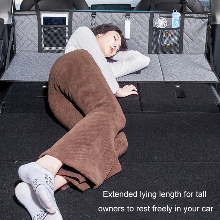 Car Camping Bed Folding Board SUV Rear Row Extension Board For Tesla, Gray, Gray Embossed, Black Embossed