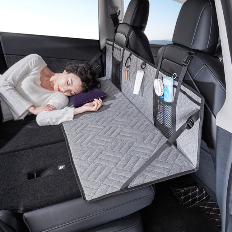 Car Camping Bed Folding Board SUV Rear Row Extension Board For Tesla, Gray, Gray Embossed, Black Embossed