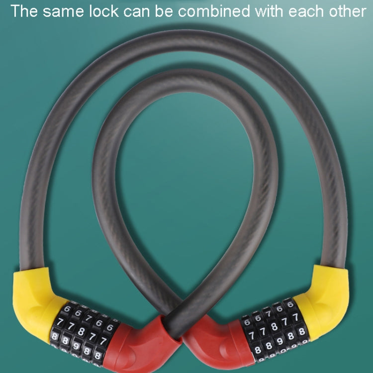 Bicycle And Electrical Vehicle 5-Digit Combination Lock Safety Anti-Theft Cycling Lock, 57 x 1.72cm