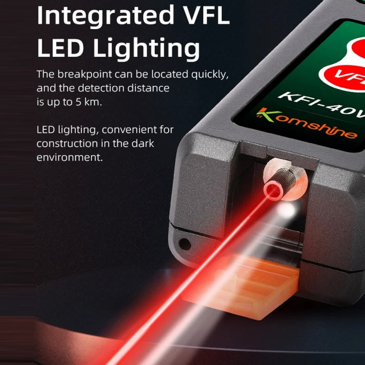 Komshine Fiber Optic Identifier Optical Cable Signal Direction Identifier With VFL Red Light 10mW, KFI-40V