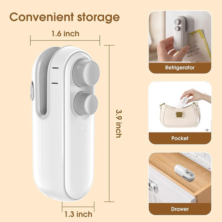 Small 2-in-1 Rechargeable Magnetic Snack Sealer Household Mini Sealing Machine, 2-in-1 White, 2-in-1 Green