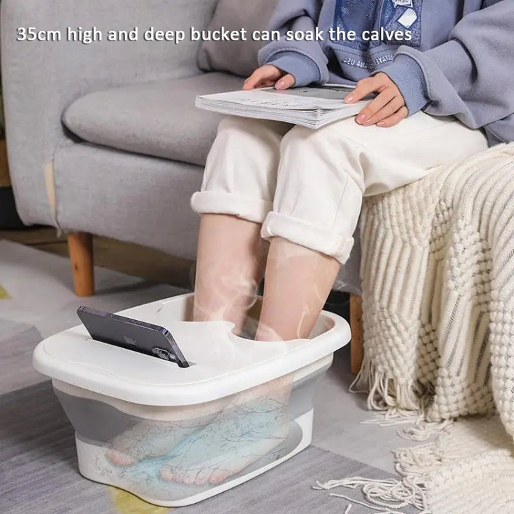 15L Foldable Foot Bath Bucket Foot Massage Wash Basin, Without Lid Gray, Without Lid Pink, Without Lid Green, With Lid Pink, With Lid Green