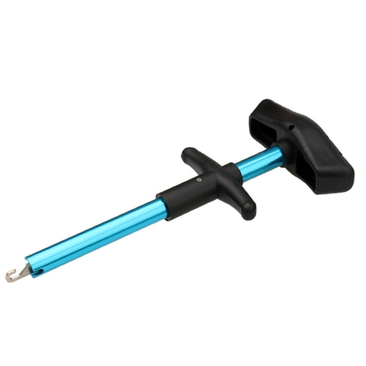 Aluminum Alloy Decoupler T-Shaped Fish Hook Remover Sea Fishing Equipment 24 X 7.5cm, Blue, Gray+Spring Rope
