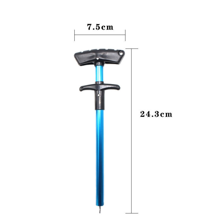 Aluminum Alloy Decoupler T-Shaped Fish Hook Remover Sea Fishing Equipment 24 X 7.5cm, Blue, Gray+Spring Rope
