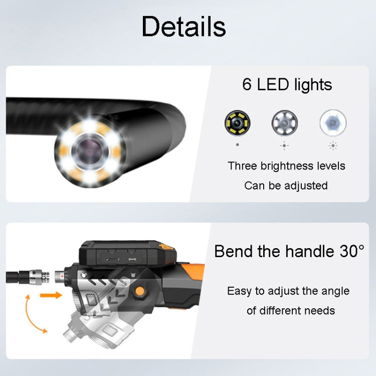 Teslong NTS300 5 Inch HD Large Screen Industrial Inspection Borescope Auto Repair Tools, 7.6mm Single Lens / 1m