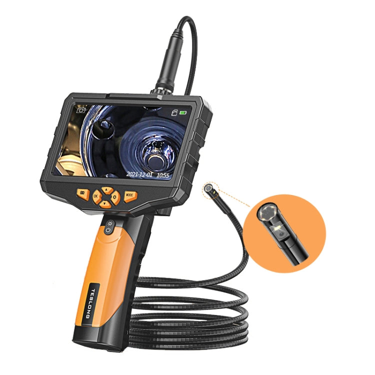Teslong NTS300 5.5mm-1M Dual Lens Waterproof 5 Inch HD Industrial Borescope Auto Repair Tools, 5.5mm Dual Lens / 1m