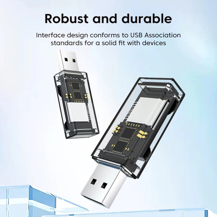 OTG Converter USB To SD/TF 2 In 1 Multi-Function Transparent Card Reader, Transparent